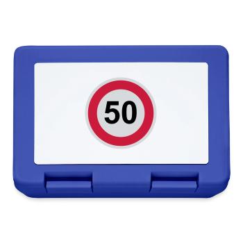 50 Jahre - Brotdose - Royalblau - Vorne