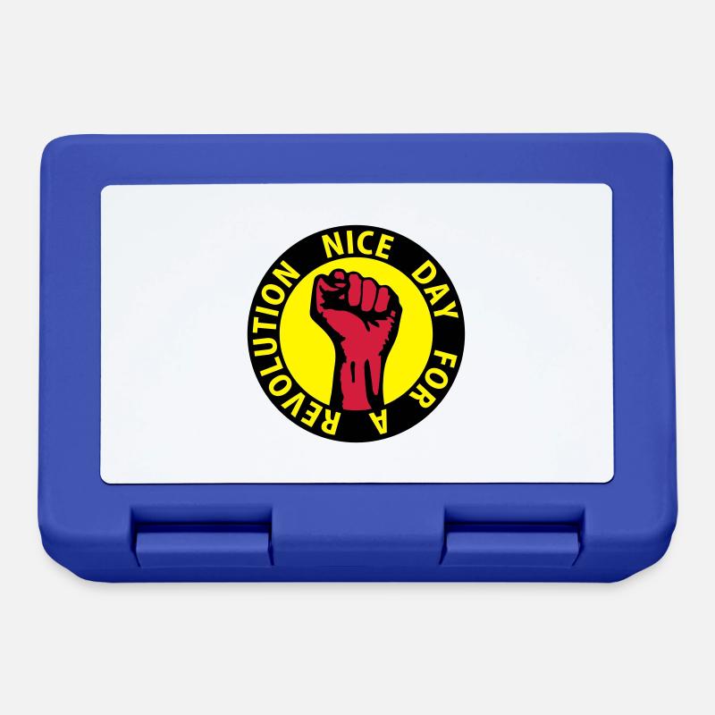 3 colors - nice day for a revolution - against - Lunchbox - royal blue