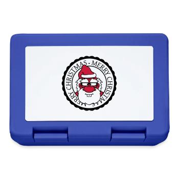 santa claus round circle stamp nikolaus weihnac - Lunchbox - royal blue - Front