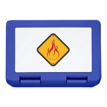 schild hinweis warnung achtung vorsicht gefahr feu - Brotdose - Royalblau - Vorne