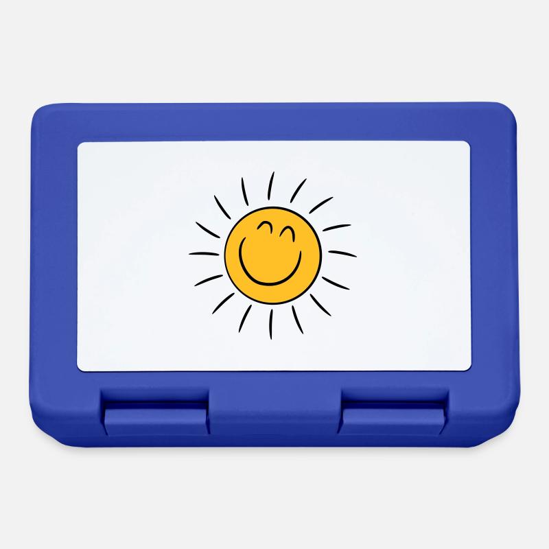 Soleil heureux souriant - Boîte à goûter - bleu royal
