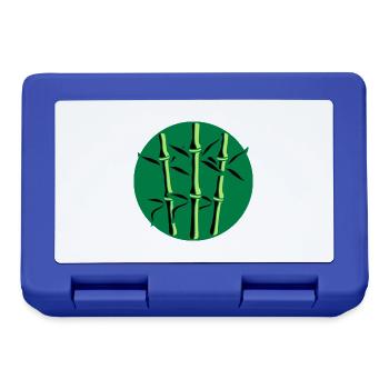 circle round logo 3 bamboo plants many stem tree - Lunchbox - royal blue - Front