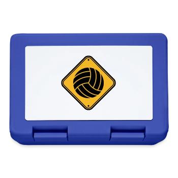 shield warning danger caution danger volleyball ro - Lunchbox - royal blue - Front