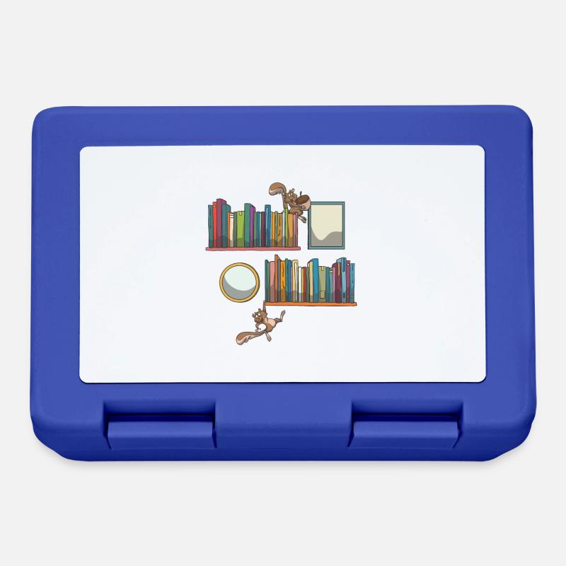 Bücherregal Buch Bücher Eichhörnchen - Brotdose - Royalblau
