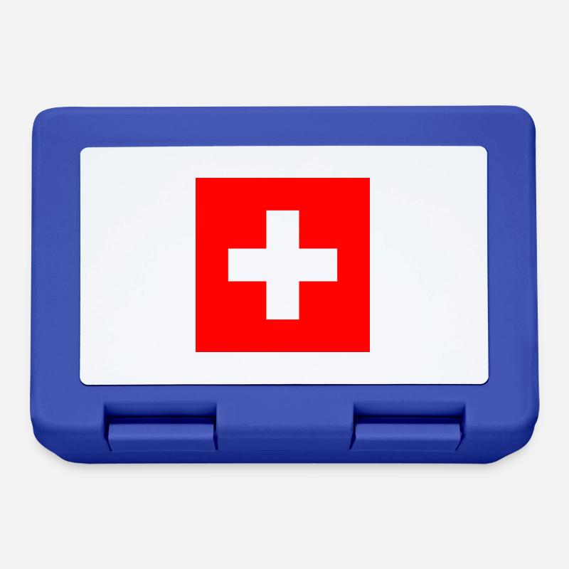 Croix suisse - Boîte à goûter - bleu royal