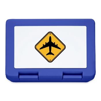 Schild Flugzeug Zone - Brotdose - Royalblau - Vorne