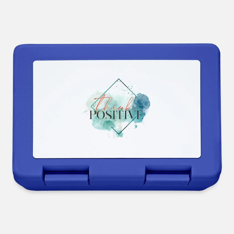 Think positive - motivational quote - Lunchbox - royal blue
