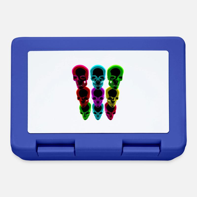Skull Abstract Skull Design - Lunchbox - royal blue