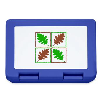 Feuilles de bois allemands feuilles glands automne - Boîte à goûter - bleu royal - Devant