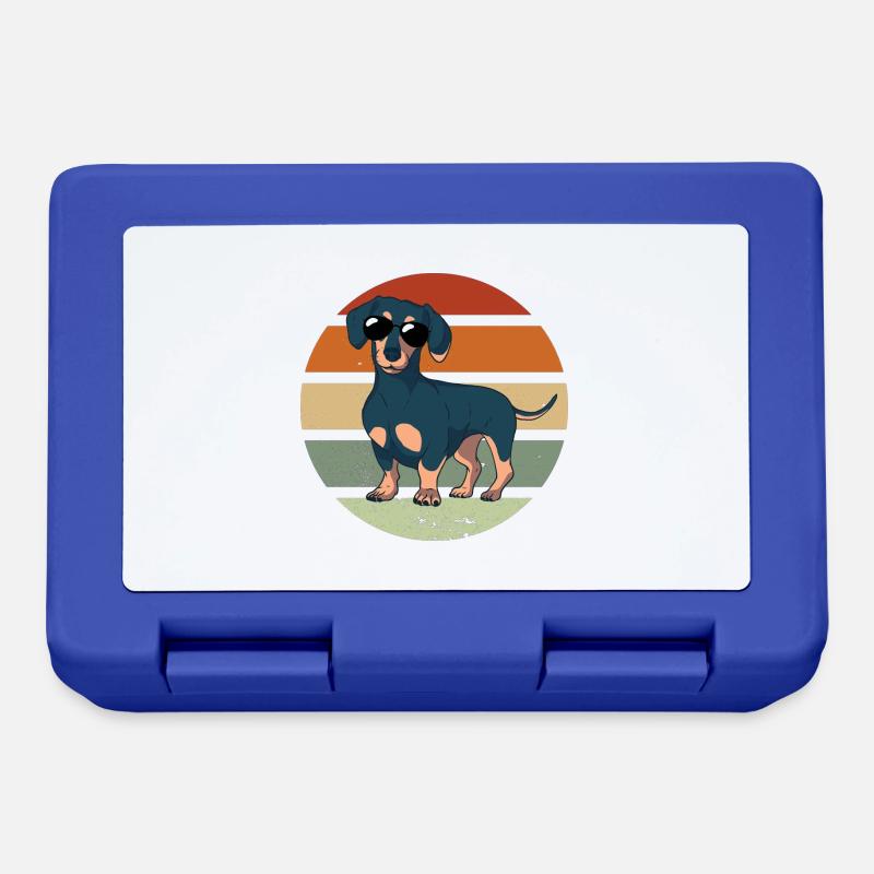 Chiens mignons Teckel vintage Gassi Motif Teckel - Boîte à goûter - bleu royal