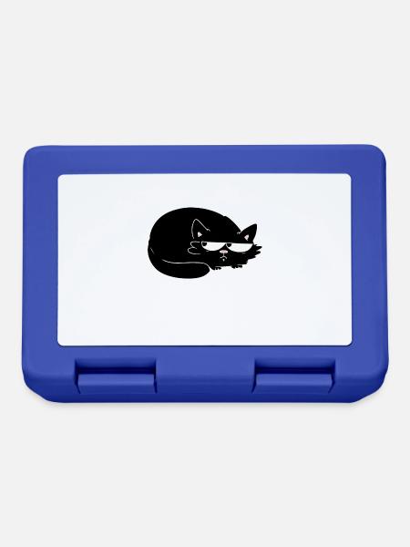lustige schwarze Katze meh Katze - Brotdose - Royalblau
