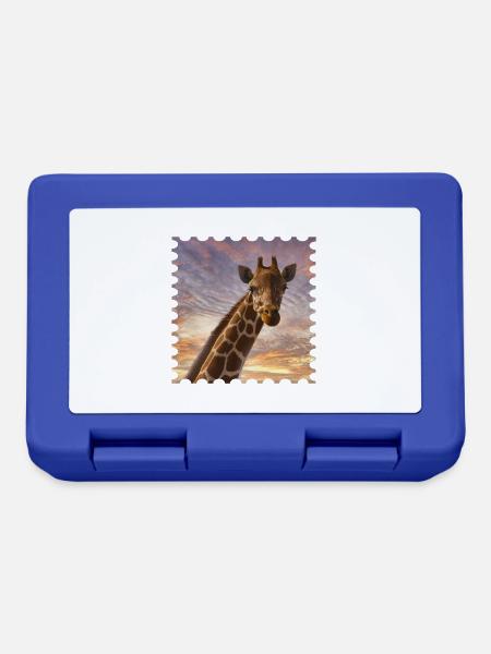 Giraffe im Sonnenuntergang - Brotdose - Royalblau