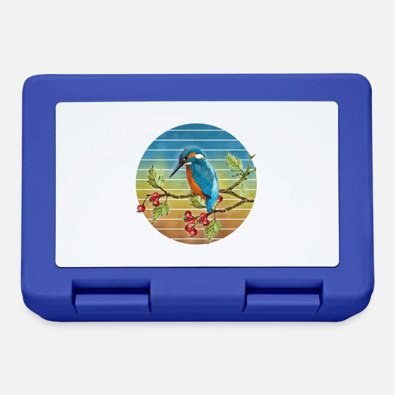Bunter Vogel - Brotdose - Royalblau