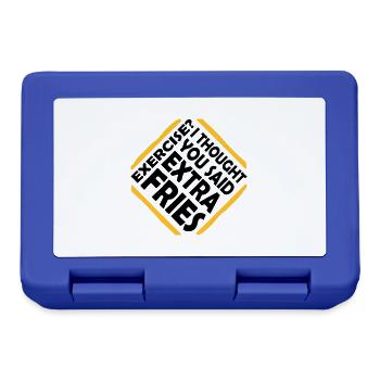 Exercise Extra Fries Quote - Lunchbox - royal blue - Front