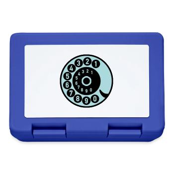 Wählscheibe Vintage Telefon anrufen Retro Technik - Brotdose - Royalblau - Vorne