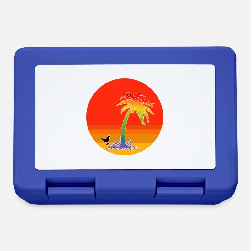 Palme Regenbogen - Brotdose - Royalblau