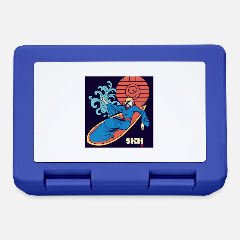 Mädchen auf Surfboard Jugendstil - Brotdose - Royalblau