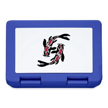 2 Koi Fische Nishikigoi - Brotdose - Royalblau - Vorne