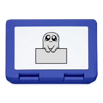 Ghost Shows Shield Cartoon - Lunchbox - royal blue - Front