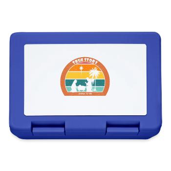 Christmas Nativity with Jesus - True Story - Lunchbox - royal blue - Front