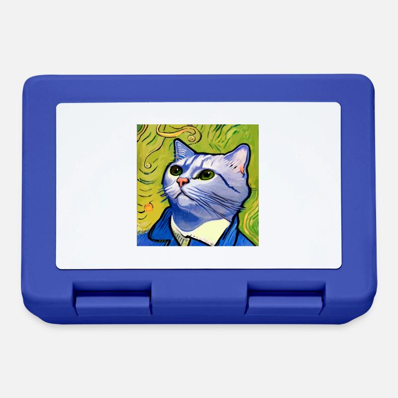 Chat peint par Van Gogh - Boîte à goûter - bleu royal