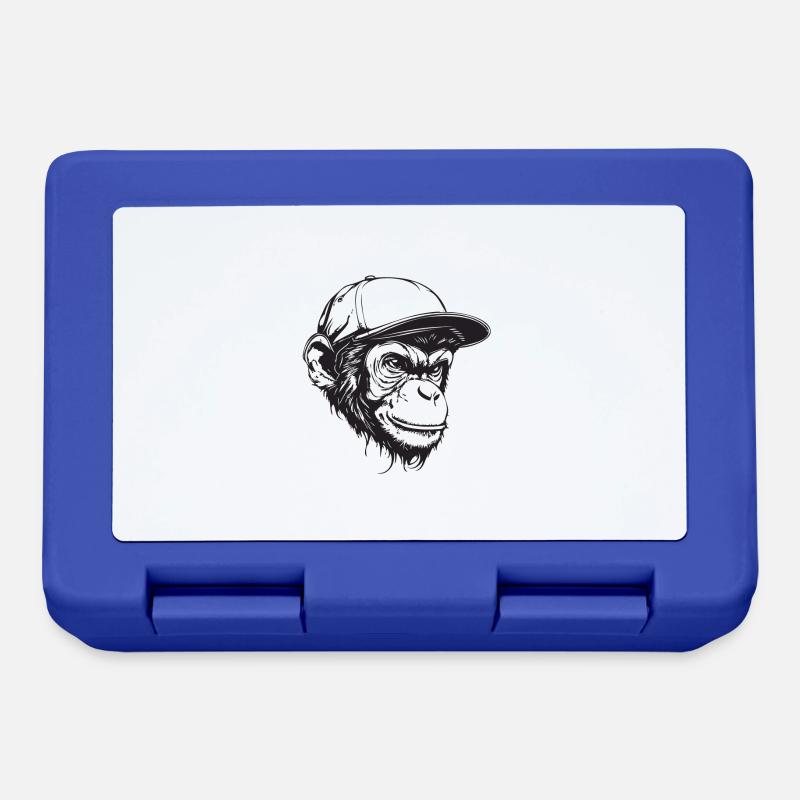 Singe détaillé avec casquette de baseball - Boîte à goûter - bleu royal