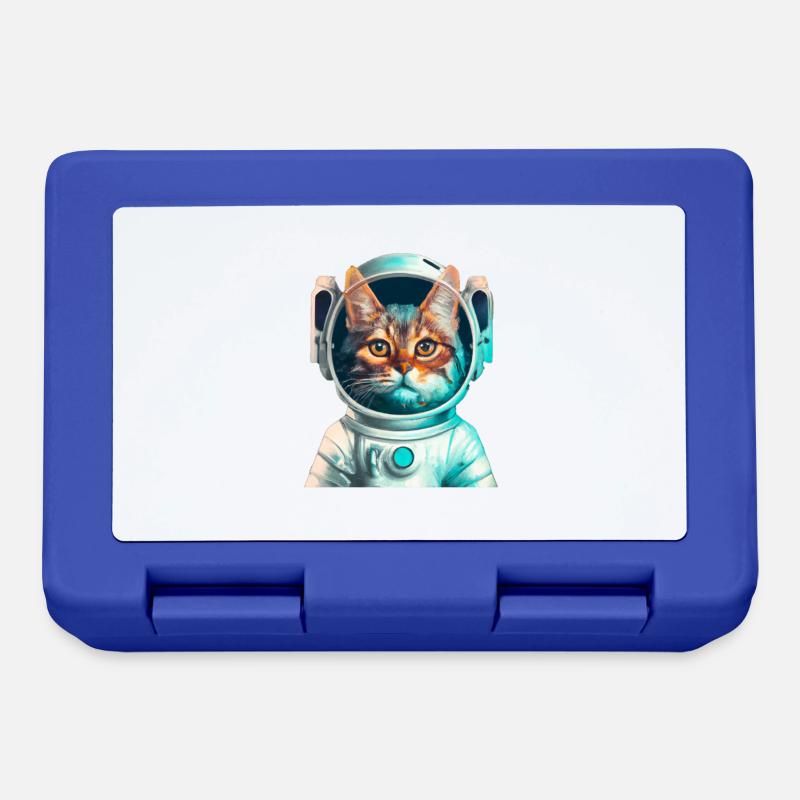 space cat - Brotdose - Royalblau