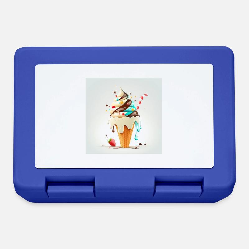 Cornet de glace cartoon - Boîte à goûter - bleu royal