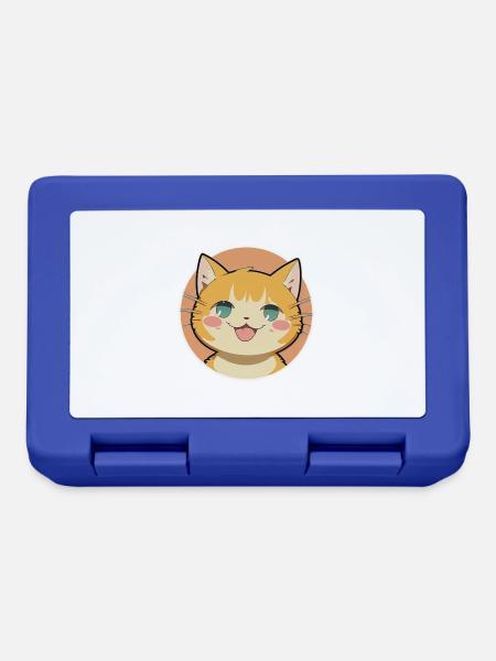 Circle Cat Smiles - Brotdose - Royalblau