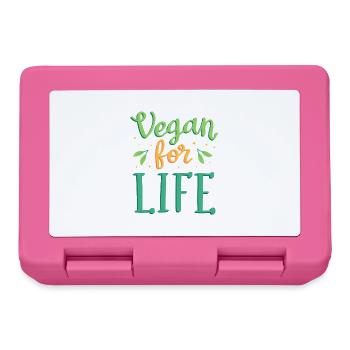Vegan pour la vie - Boîte à goûter - rose - Devant
