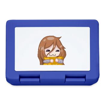 PillowG1rl Emote mit orangenem Kissen - Brotdose - Royalblau - Vorne