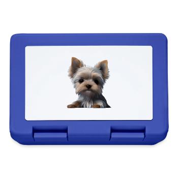 dog owner Yorkshire Terrier puppy dog - Lunchbox - royal blue - Front