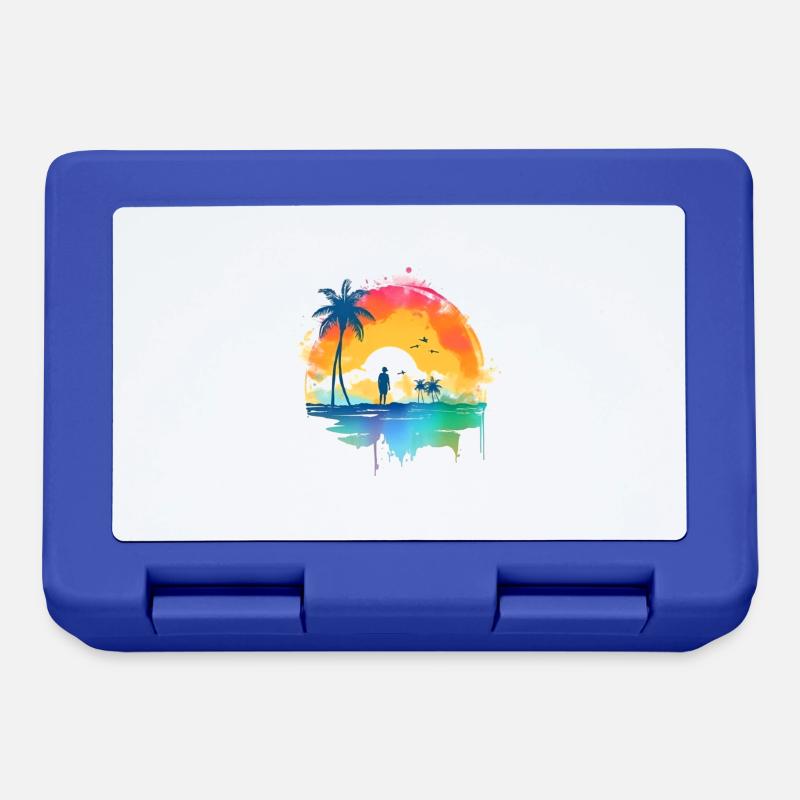 Coucher de soleil sur la plage - Boîte à goûter - bleu royal
