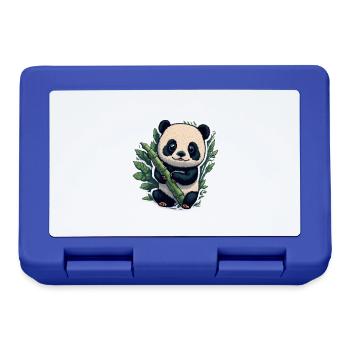 Cute Panda with Bamboo - Brotdose - Royalblau - Vorne