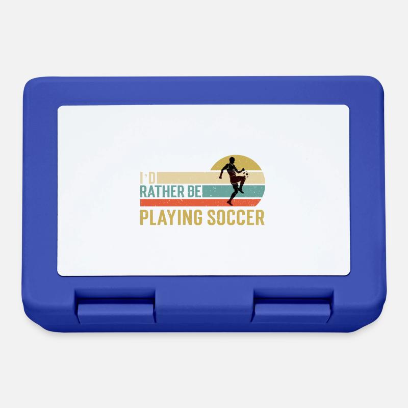 Soccer - I’d Rather Be Playing Soccer Gift Idea - Lunchbox - royal blue