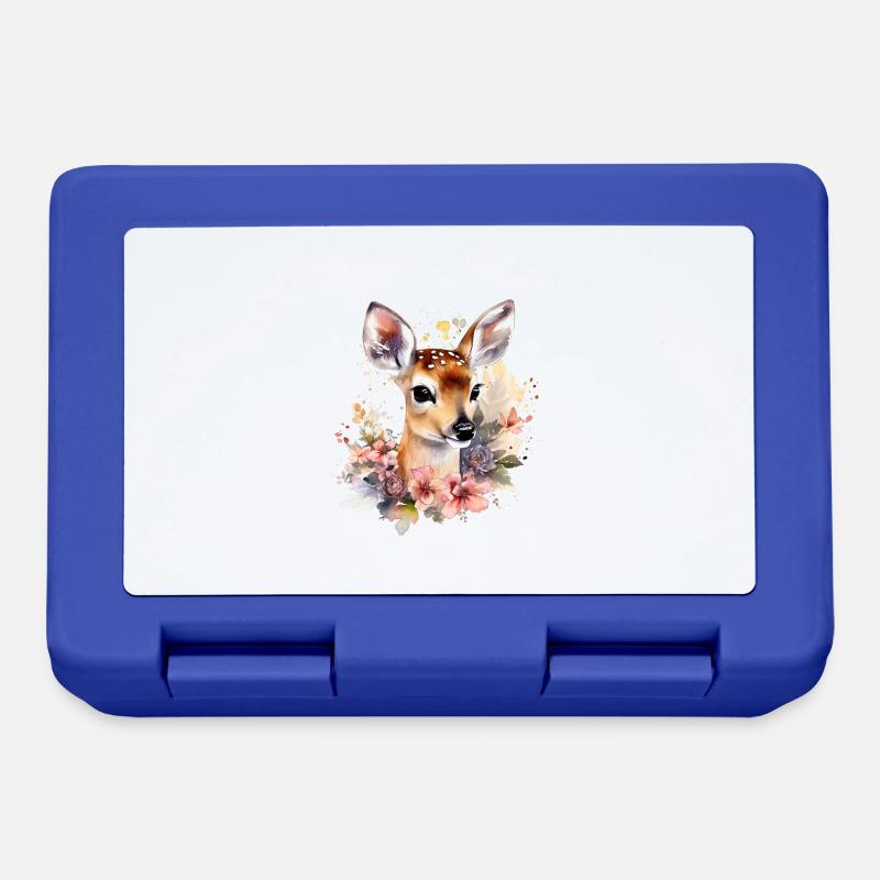 Flower deer - Lunchbox - royal blue