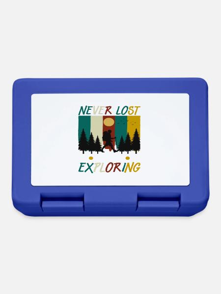 Never Lost always Exploring - Brotdose - Royalblau