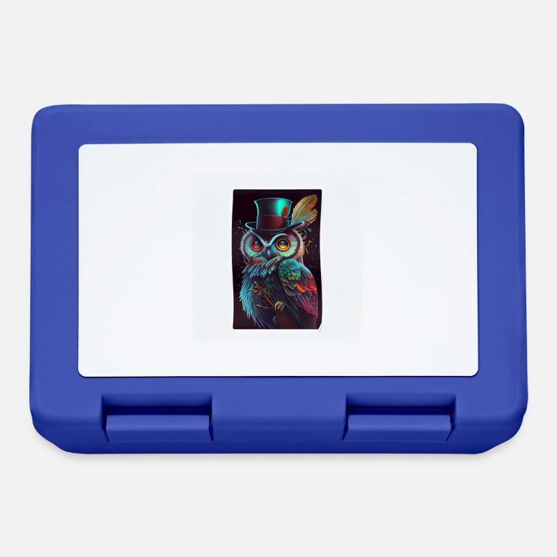 Autocollant Cool Owl - Boîte à goûter - bleu royal