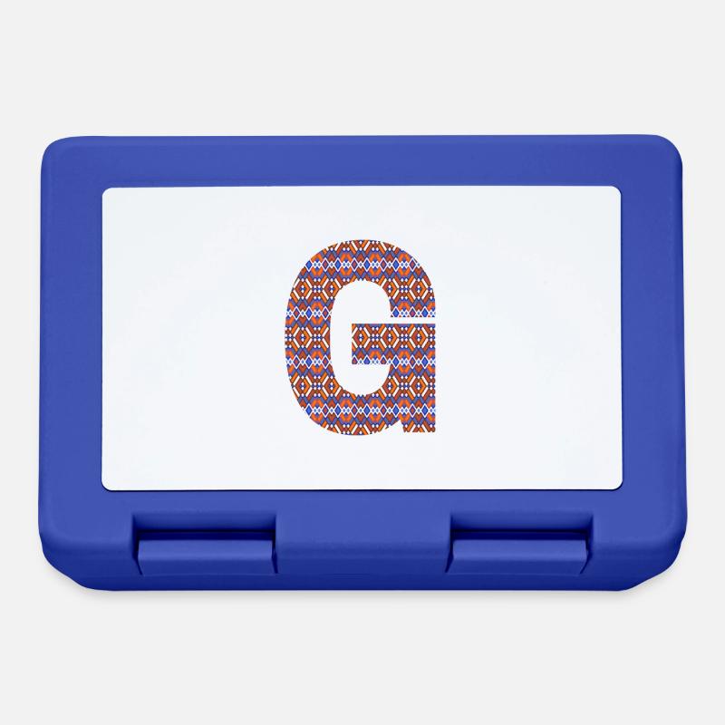 Monogramm Buchstabe G - geometrisches Muster - Brotdose - Royalblau