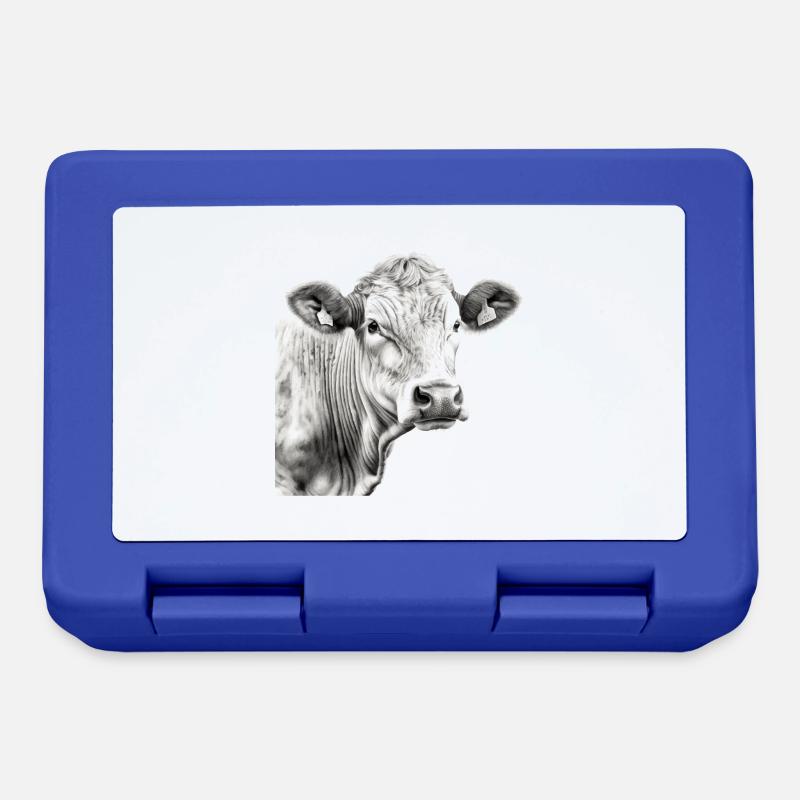 La vache au crayon n°3 - Boîte à goûter - bleu royal
