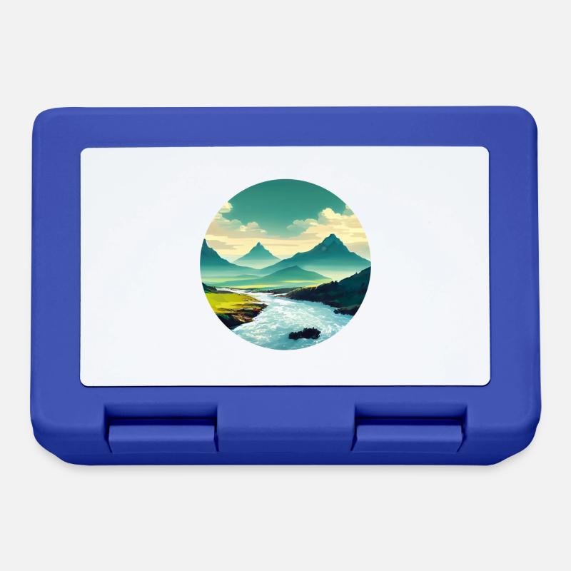 Mountain with River - Lunchbox - royal blue