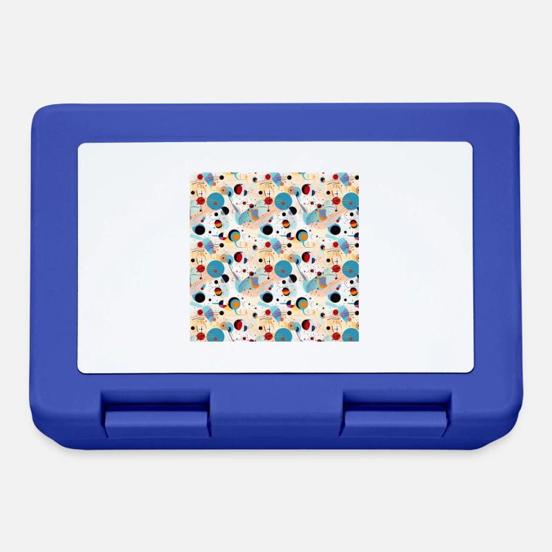 Abstract Seamless Pattern Shapes Lines Modern Art - Lunchbox - royal blue