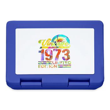 50th Birthday vintage retro Born in 1973 Birthday - Lunchbox - royal blue - Front
