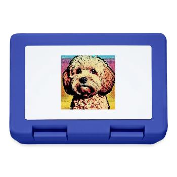 Poodle Cross pop art - Boîte à goûter - bleu royal - Devant