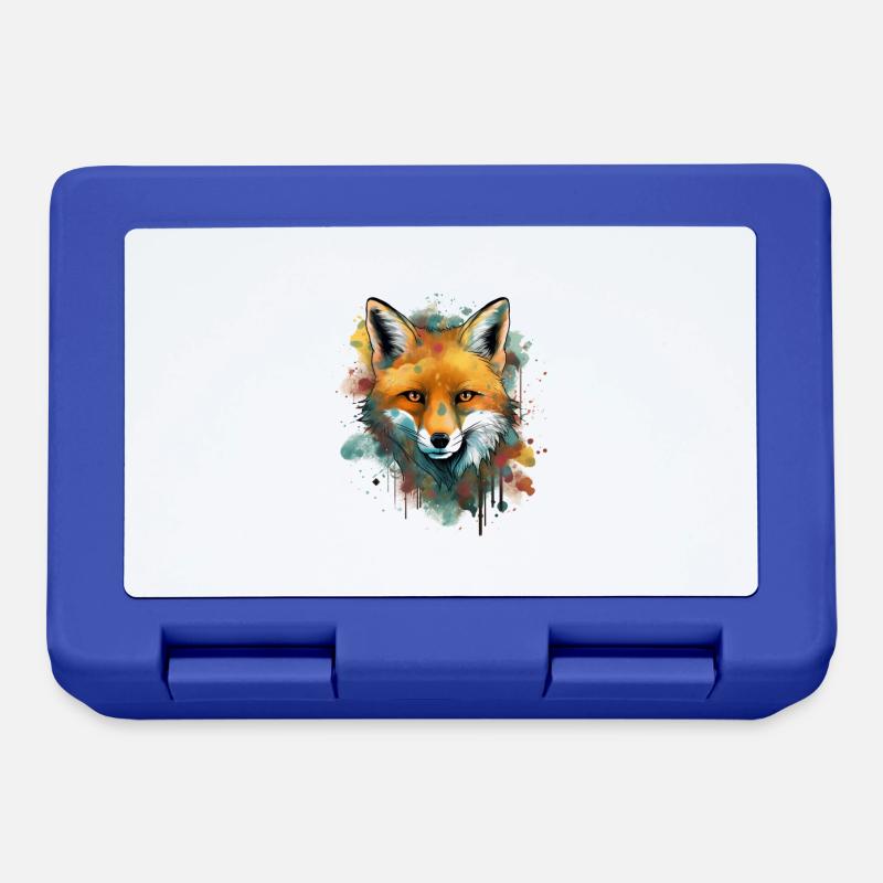 Fox drawn - Lunchbox - royal blue