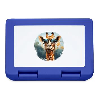 Girafe hipster animale avec des lunettes de soleil drôle - Boîte à goûter - bleu royal - Devant