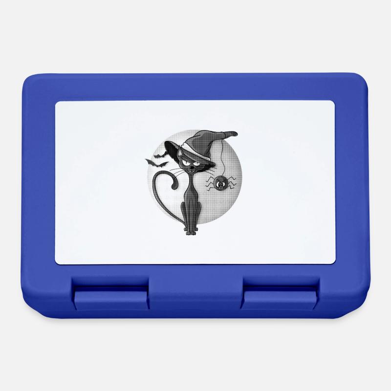 Black Cat and Spider halftone - Lunchbox - royal blue