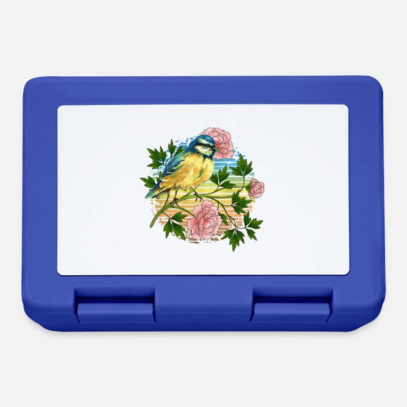 Oiseau coloré - Boîte à goûter - bleu royal
