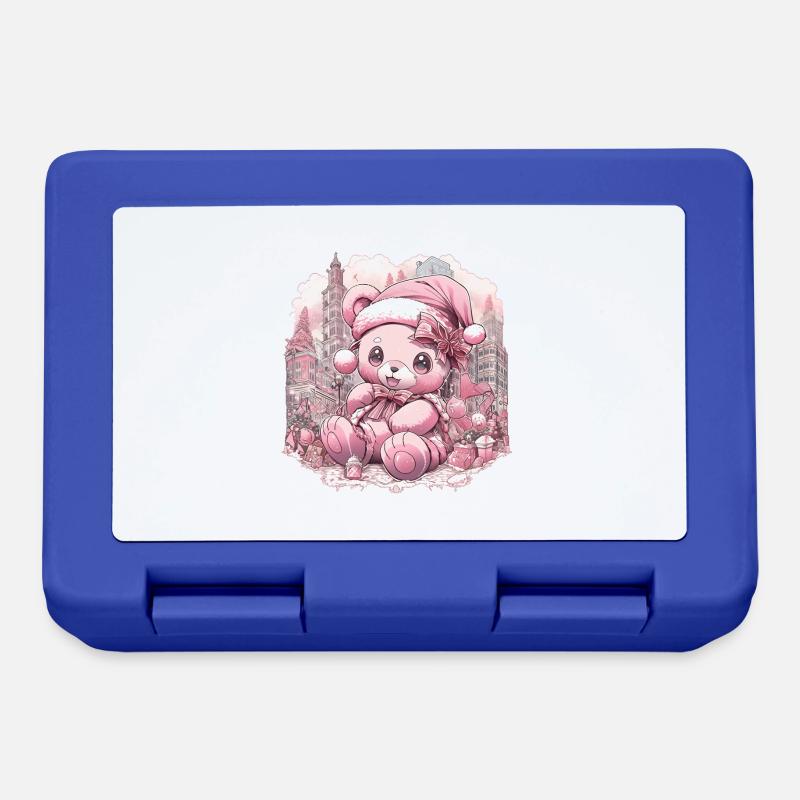 Pink Teddy 1 - Lunchbox - royal blue