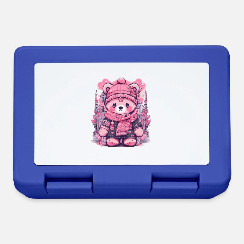Pink Teddy 3 - Lunchbox - royal blue